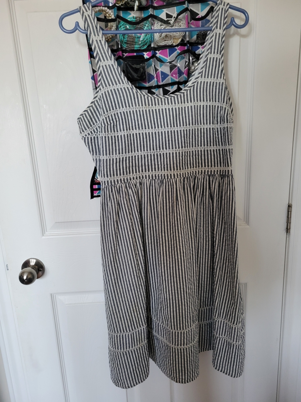 Old Navy White and Navy Striped Sundress